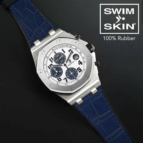 audemars piguet blue rubber strap|audemars piguet crocodile strap.